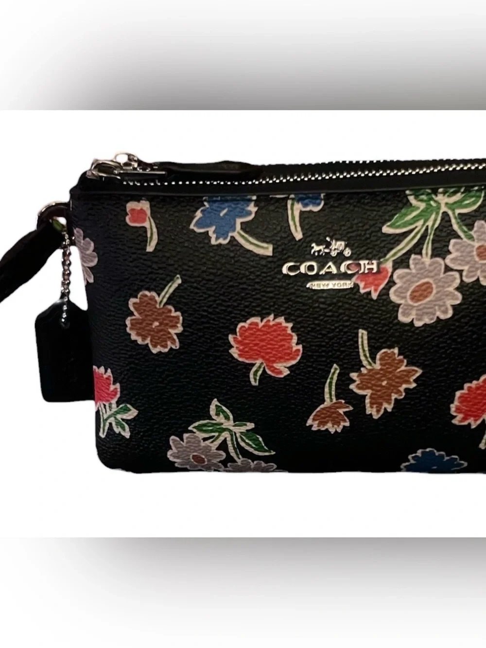 Coach Double Corner Zip Wristlet, In Floral